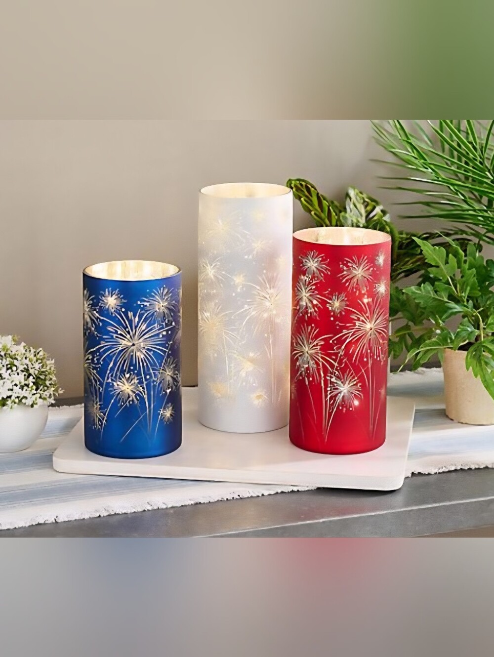 By Valerie Celebration Fireworks Starry Night Hurricanes Red, White, Blue Set 3